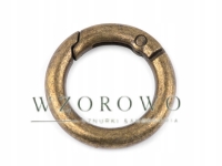 Karabińczyk okrągły / kółko otwierane Ø18 mm stare złoto