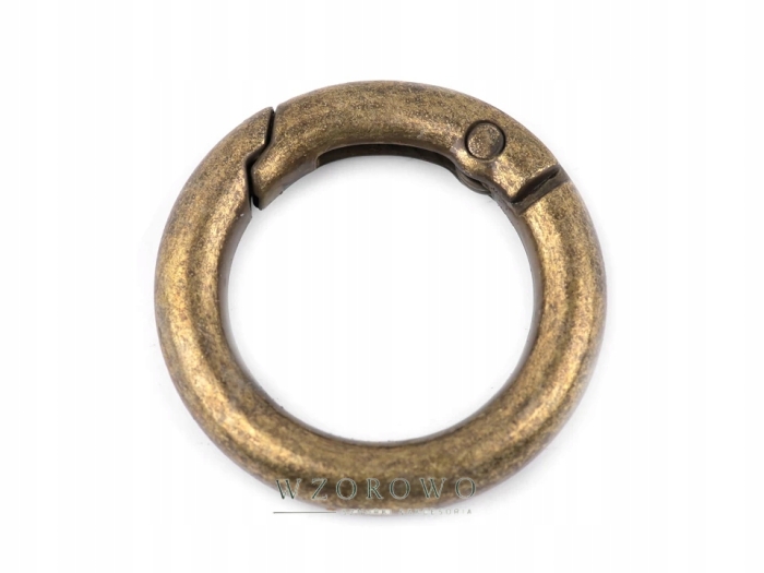 Karabińczyk okrągły / kółko otwierane Ø18 mm stare złoto