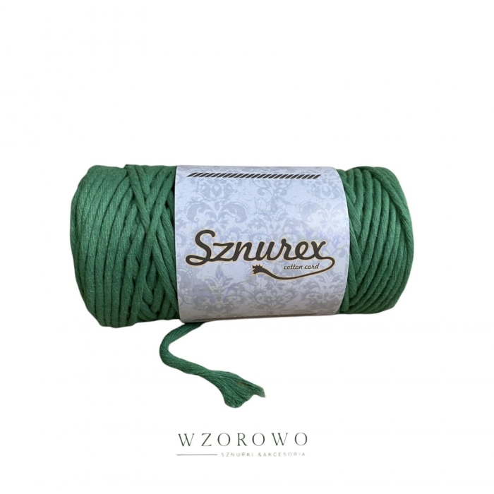 SZNUREK BAWELNIANY SKRĘCONY 3MM ZIELONY