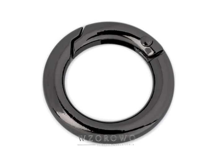 Karabińczyk okrągły / kółko otwierane Ø18 mm czarny nikiel