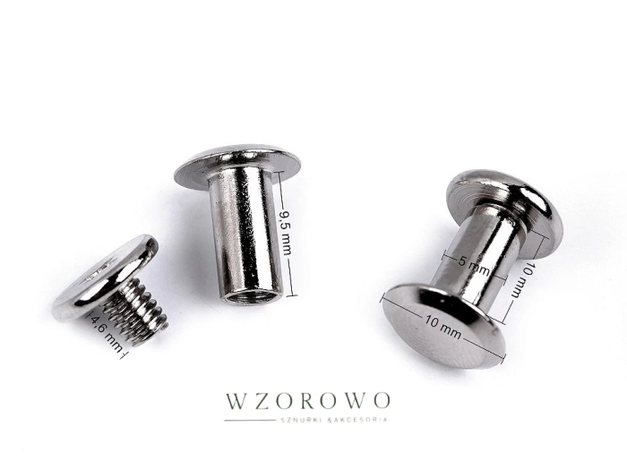 Nit skręcany do pasków mocny 10mm nikiel 