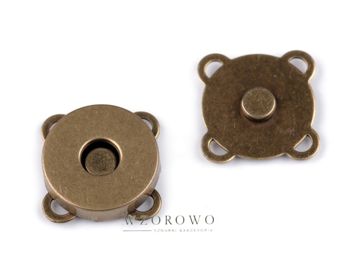 Zapięcie magnetyczne  do przyszycia stary mosiądz