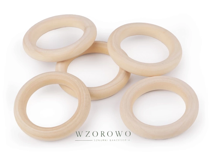 Kółka drewniane do makramy śr. 55 mm ,5szt.