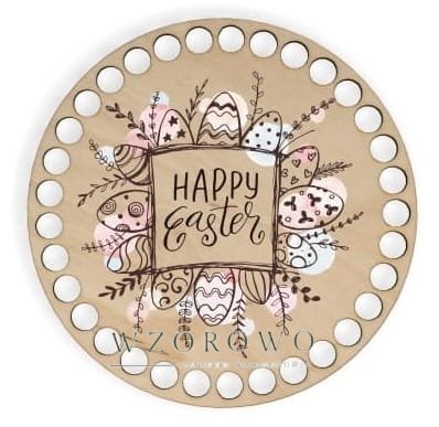  Baza koszyka - nadruk, koło 15cm - Happy Easter