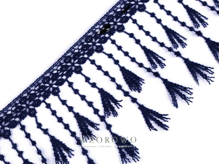 Koronka gipiurowa z frędzelkami szerokość 12 cm
