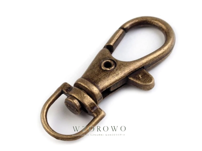 Karabińczyk metalowy 10 mm stary złoty