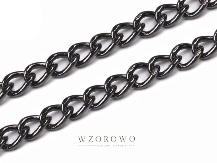 Łańcuszek do torebki 120 cm bez karabinczyka czarny nikiel