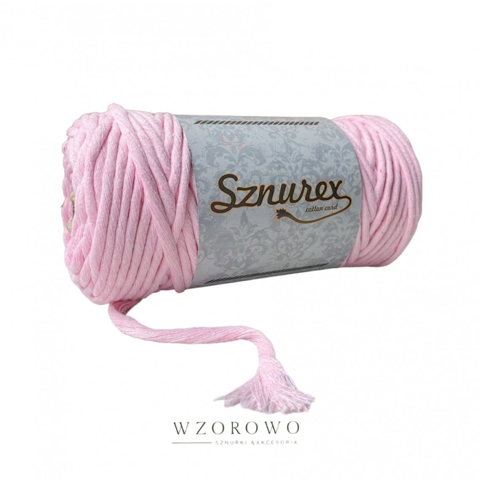 SZNUREK BAWELNIANY SKRĘCONY 3MM jasny róż