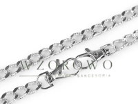 Łańcuszek do torebki grawerowany  z zapięciem  120 cm srebrny