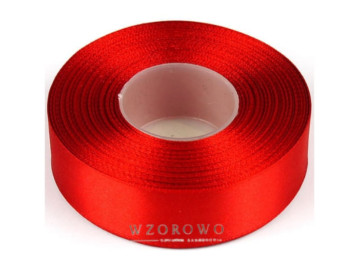 Wstążka satynowa szerokość 25mm czarwona