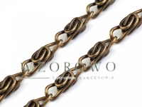 Łańcuszek do torebki z zapięciem 90 cm stary mosiądz