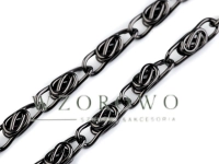 Łańcuszek do torebki z zapięciem 90 cm czarny  nikiel