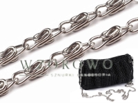 Łańcuszek do torebki z zapięciem 90 cm nikiel