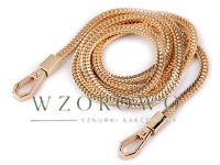 Łańcuszek do torebki z karabińczykiem długość 120 cm rózowe złoto