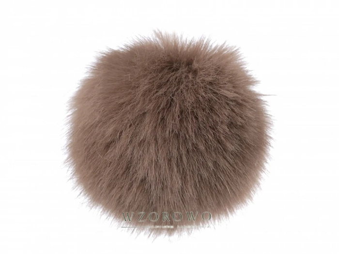 Pompon futerkowy z pętelką Ø14 cm jasny beż