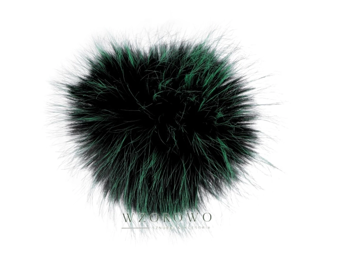Pompon futerkowy z pętelką Ø12 cm zielony