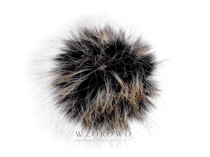 Pompon futerkowy z pętelką Ø12 cm jasny beżowy