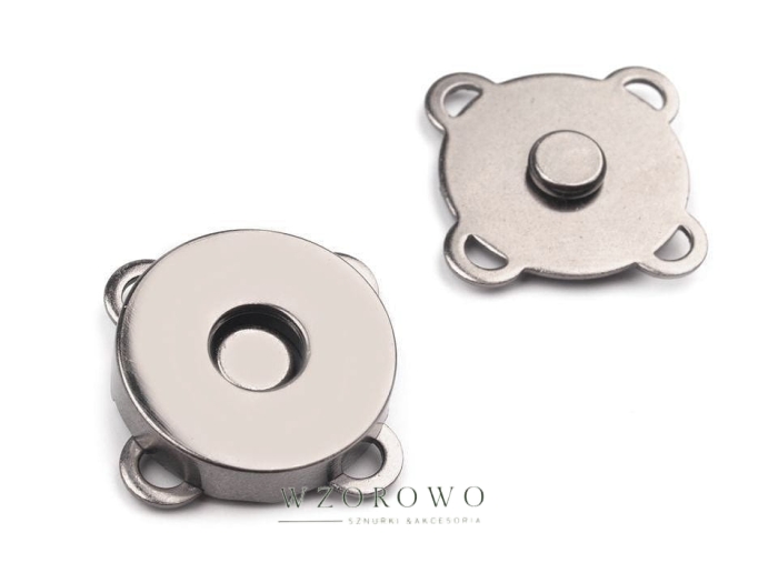 Zapięcie magnetyczne  do przyszycia nikiel czarny