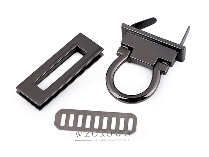 Zapięcie do torebki 17x45 mm czarny nikiel