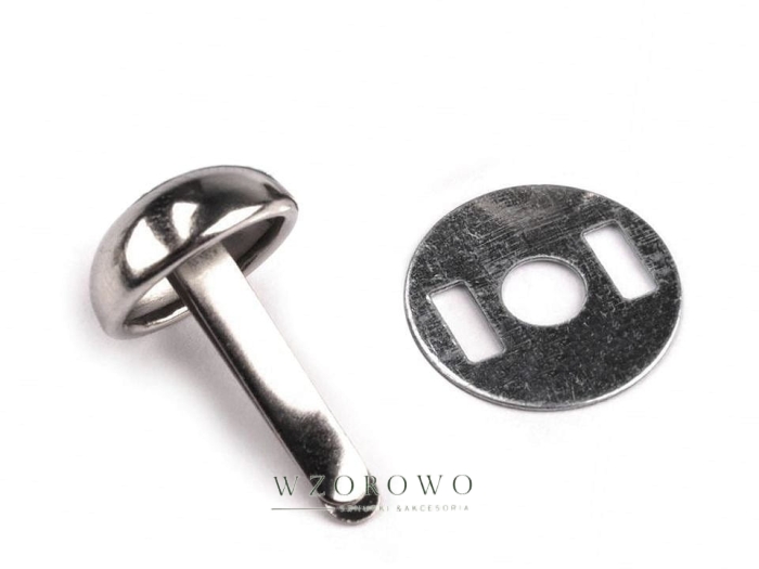 Pukiel kaletniczy z podkładką / nóżki do torebki 12x22 mm nikiel
