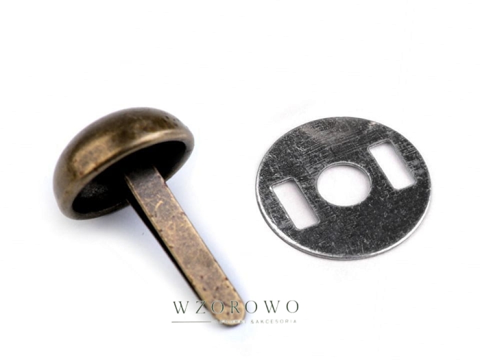 Pukiel kaletniczy z podkładką / nóżki do torebki 12x22 mm stare złoto