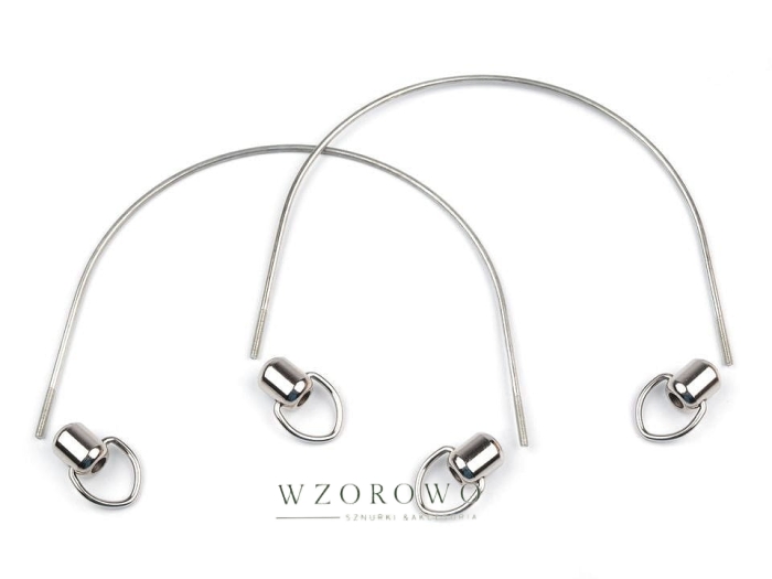 Ucha do torebek metalowe z końcówkami nikiel 2 szt