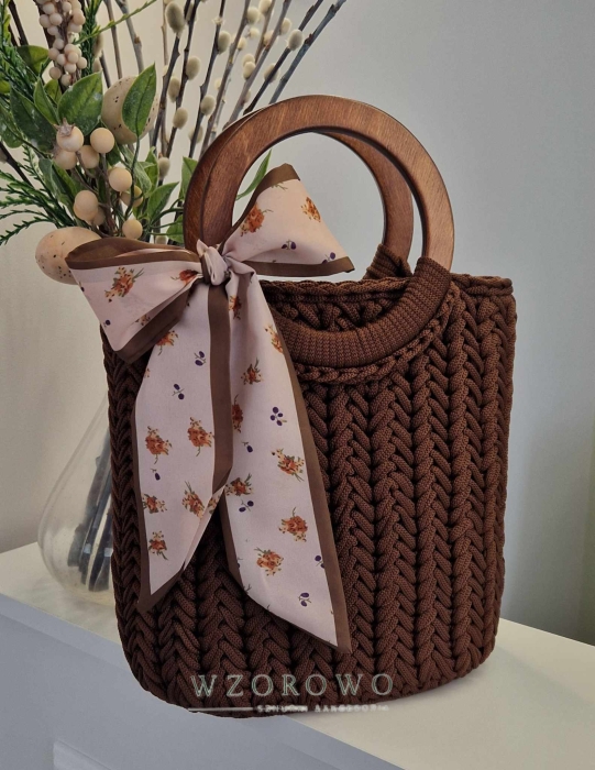 Ucha drewniane do torebki Ø13,5 cm  JASNE 