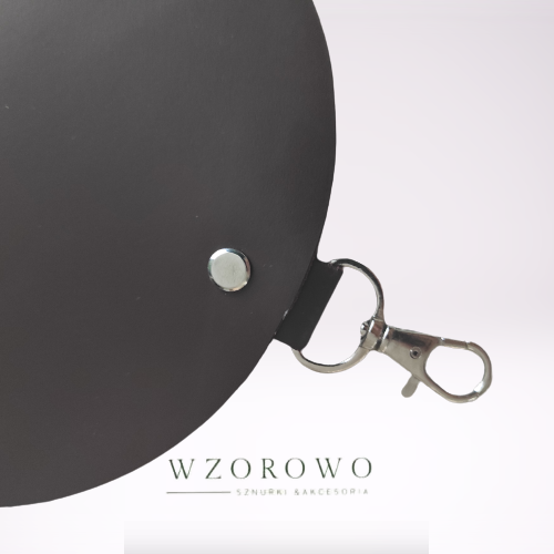 KLAPKA DO Torebki ZE SKÓRY NATURALNEJ 15x18  kolor brązowy karabińczyk