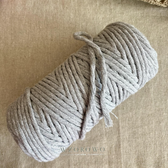 SZNUREK BAWELNIANY SKRĘCONY 3MM SZARY