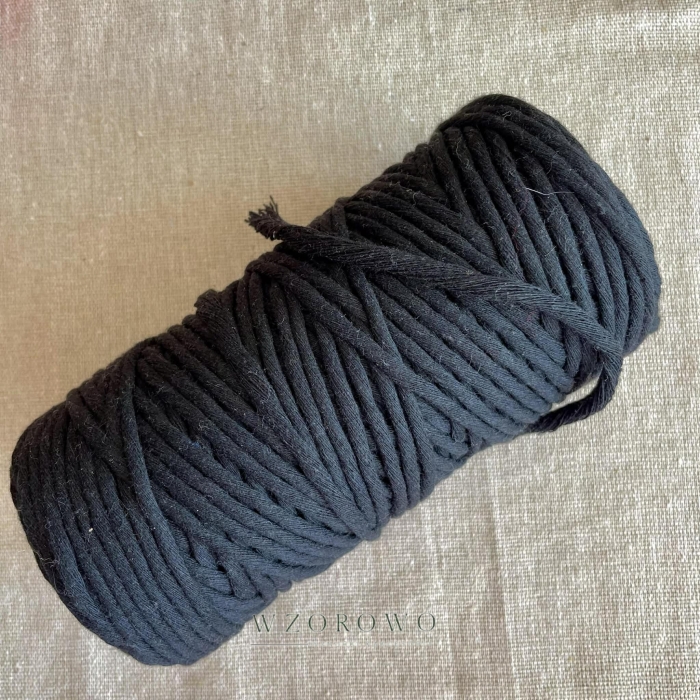 SZNUREK BAWELNIANY SKRĘCONY 3MM czarny